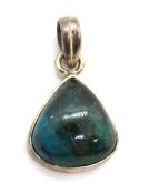A turquoise teardrop pendant, bale stamped 925, approx 2.9cm inc bale.
