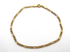 A 9ct gold chain bracelet, stamped 375, 0.