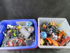 Two crates of Lego and similar, Harry Potter minifigures and some assorted Star Wars noted.