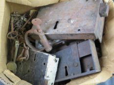 Three large locks, a quantity of assorted keys a pair, etc.