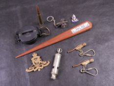 A quantity of assorted contemporary military themed collectables including miniature bosun's