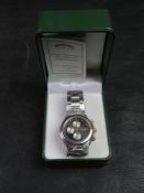 A Bradford Exchange Flying Scotsman 80th Anniversary wristwatch in box.