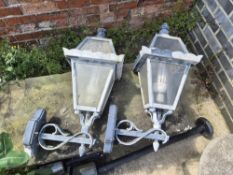 A pair of large aluminium garden wall lights.