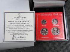 A proof quality sterling silver 'Edward VIII 1936 Maundy set' by the London Mint.