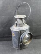 An Adlake 'non-sweating' Railway Lantern bearing brass plate for LMS Railway.