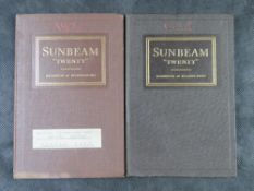 Two handbooks of instructions for the Sunbeam Twenty