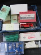 Various diecast bus models and kits.