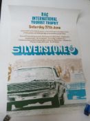 An original Silverstone poster c1960s for the RAC International Tourist Trophy supported by the