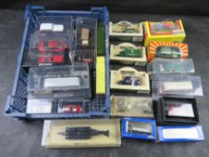 Various scale model vehicles including a Lledo Thrust SSC diecast model car.