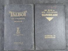 A handbook of instructions for the Sunbeam 20/60 and another similar.