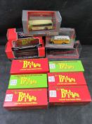 Assorted limited edition Corgi Original Omnibus and Britbus die-cast bus models in 1:76 scale.