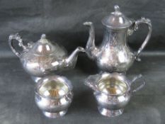 A silver plated tea set by Yeoman.