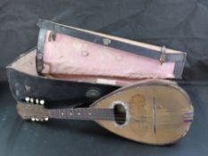A mid century Neapolitan bowl-back mandolin, a/f.