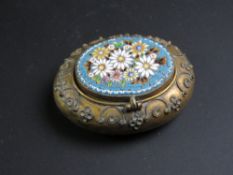 An early 20th century micro mosaic trinket box.