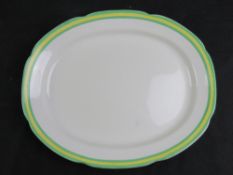 A handpainted meat serving dish by Poutney's and Co Ltd 36cm wide.