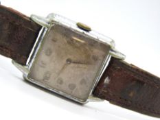 A 1930s - 1940s Rotary tank style wristwatch on original strap.