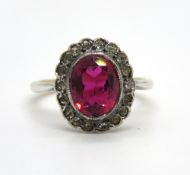 A vintage 9ct gold and silver cocktail ring,