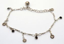 A silver charm bracelet, stamped 925.