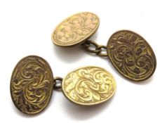 A pair of vintage gold plated cufflinks.