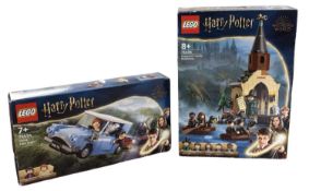 Two boxed lego Harry Potter sets, to include: - 76424: Flying Ford Anglia - 76426: Hogwarts Castle