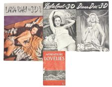Vintage 3D pin-up booklets, including Diana Dors, Leslie Carol, Laya Raki and 'Miniature Lovelies'
