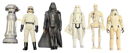 STAR WARS VINTAGE FIGURES: Darth Vader, SnowTrooper, Stormtrooper, FX-7 Medical Droid, AT-ST Driver,