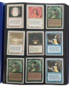 MAGIC THE GATHERING: one binder of various trading cards. [not all cards shown, viewing advised]