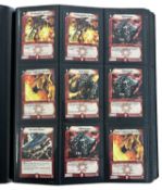 DUEL MASTERS: One binder containing a large quantity of trading cards [not all cards shown,