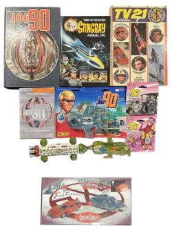 VINTAGE TV: A collection of memorabilia to include Joe 90, Wacky Races, UFO, Stingray etc