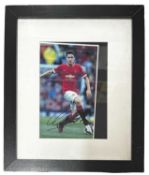 MANCHESTER UNITED FOOTBALL CLUB: Framed print bearing signature of Bill Foulkes, together with