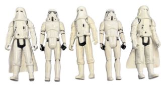 STAR WARS VINTAGE FIGURES: Snowtrooper x3, Stormtrooper x2 Marked LFL or GMFGI