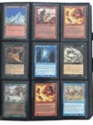 MAGIC THE GATHERING: one binder of various trading cards. [not all cards shown, viewing advised]