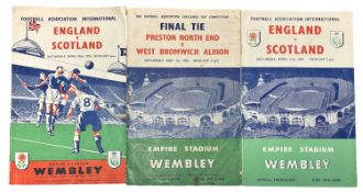 ENGLISH FOOTBALL: Three vintage programmes to include: - ENGLAND V SCOTLAND, Saturday April 18th