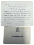 An invitation from The Grimsby and District Football League to Mr Syd Turner, for a presentation