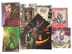 A collection of ALICE COOPER tour programmes, including one bearing signature (unauthenticated by