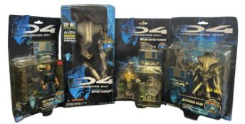 Four boxed Independence Day action figures/playsets, to include: President Thomas J Whitmore,