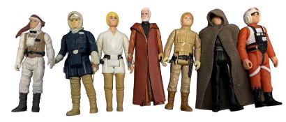 STAR WARS VINTAGE FIGURES: 6 x Luke Skywalker + 1 x Ben Kenobi. marked LFL or GMFGI (7)