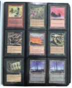 MAGIC THE GATHERING: one binder of various trading cards. [not all cards shown, viewing advised]