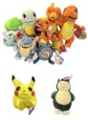 A collection of vintage Pokemon plus toys, to include Bulbasaur, Charizard, Blastoise, Snorlax,