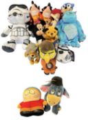 A mixed lot of various film / TV / gaming soft toys, to include Sonic the Hedgehog, Crash Bandicoot,