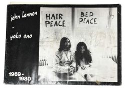 JOHN LENNON AND YOKO ONO. Hair Peace - Bed Peace 1969-1980. Folio. B/W original card wrap with 13