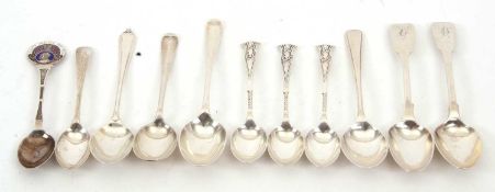 Eleven hallmarked silver teaspoons of various dates and makers, g/w 213gms
