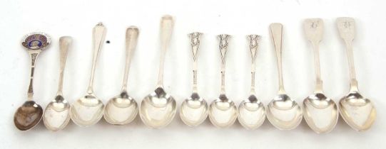 Eleven hallmarked silver teaspoons of various dates and makers, g/w 213gms