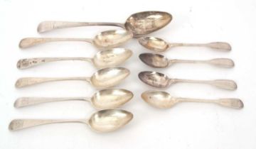 Mixed Lot: A George III tablespoon, crested, hallmarked London 1794, makers mark for William