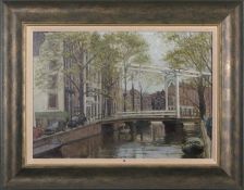 Bennett Oates (1928-2009), Amsterdam, oil on board, signed, 50x37cm, framed. Presentation