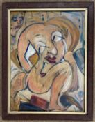 Follower of Willem De Kooning (Dutch / American, 1907-1997), Abstract torso / facial compostion, oil