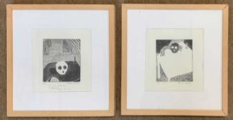 Spanish School, contemporary, etchings, bears signatures 'Martinez...[indistinct], 24x23cm, framed