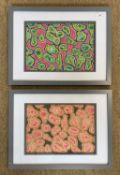 Grayson Perry (b.1960), Two 'Sissy' Liberty printed fabric designs, 28x20cm, framed and glazed (2)
