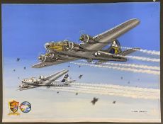 Mike Bailey (British, 20th century), 'Boeing B17 Flying Fortress USAAF Formation 'Miss Maid'