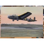 Mike Bailey (British, 20th century), 'Armstrong-Whitworth Whitely RAF', acrylic on wtarecolour